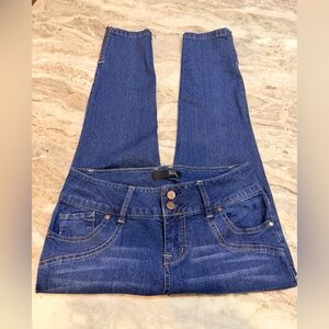1822 Denim Blue Stretch Jeans Mid Rise Skinny Slim Leg Size 10P